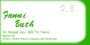 fanni buth business card